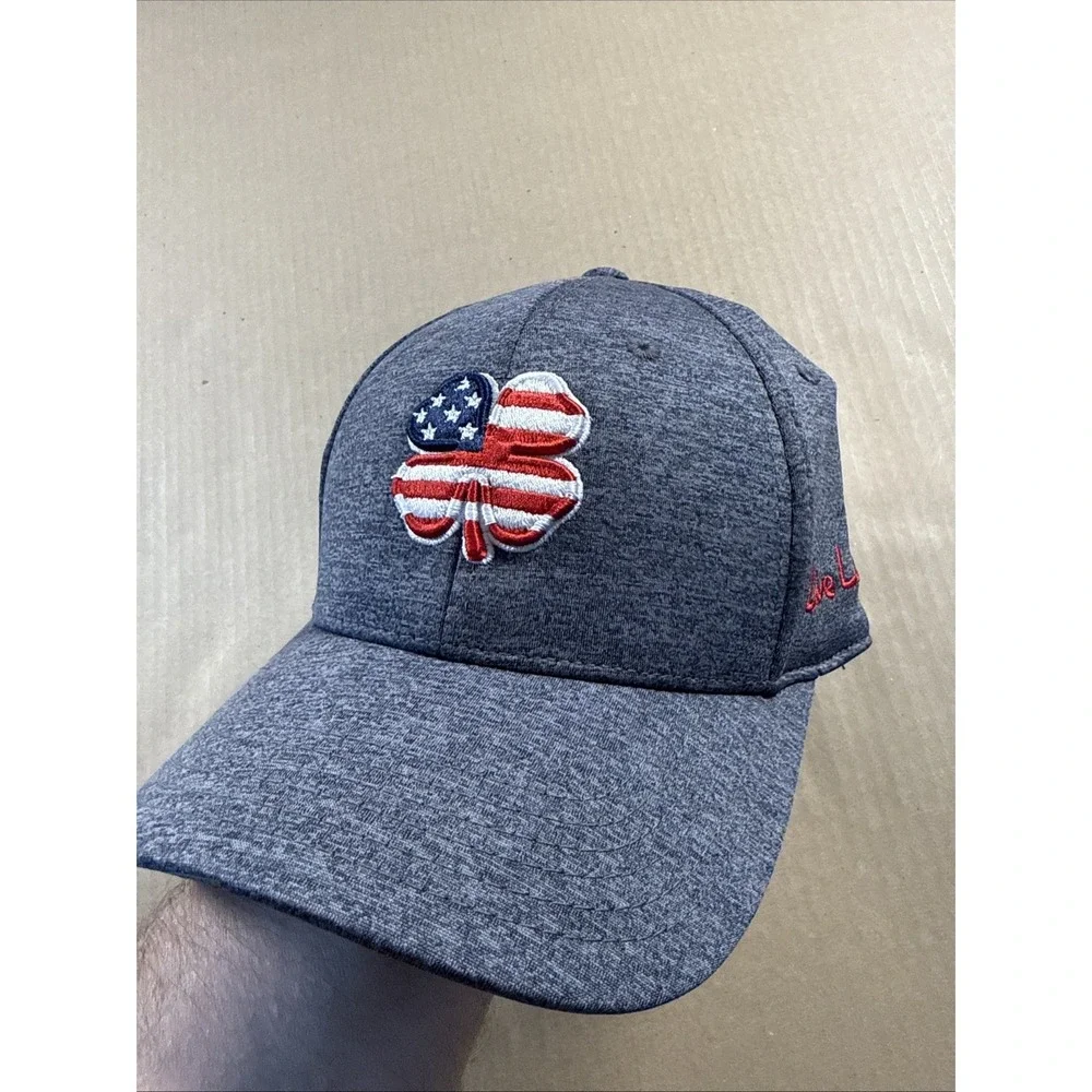 Black Clover Live Lucky Hat Baseball Cap Mens S-M Grey Patriotic USA